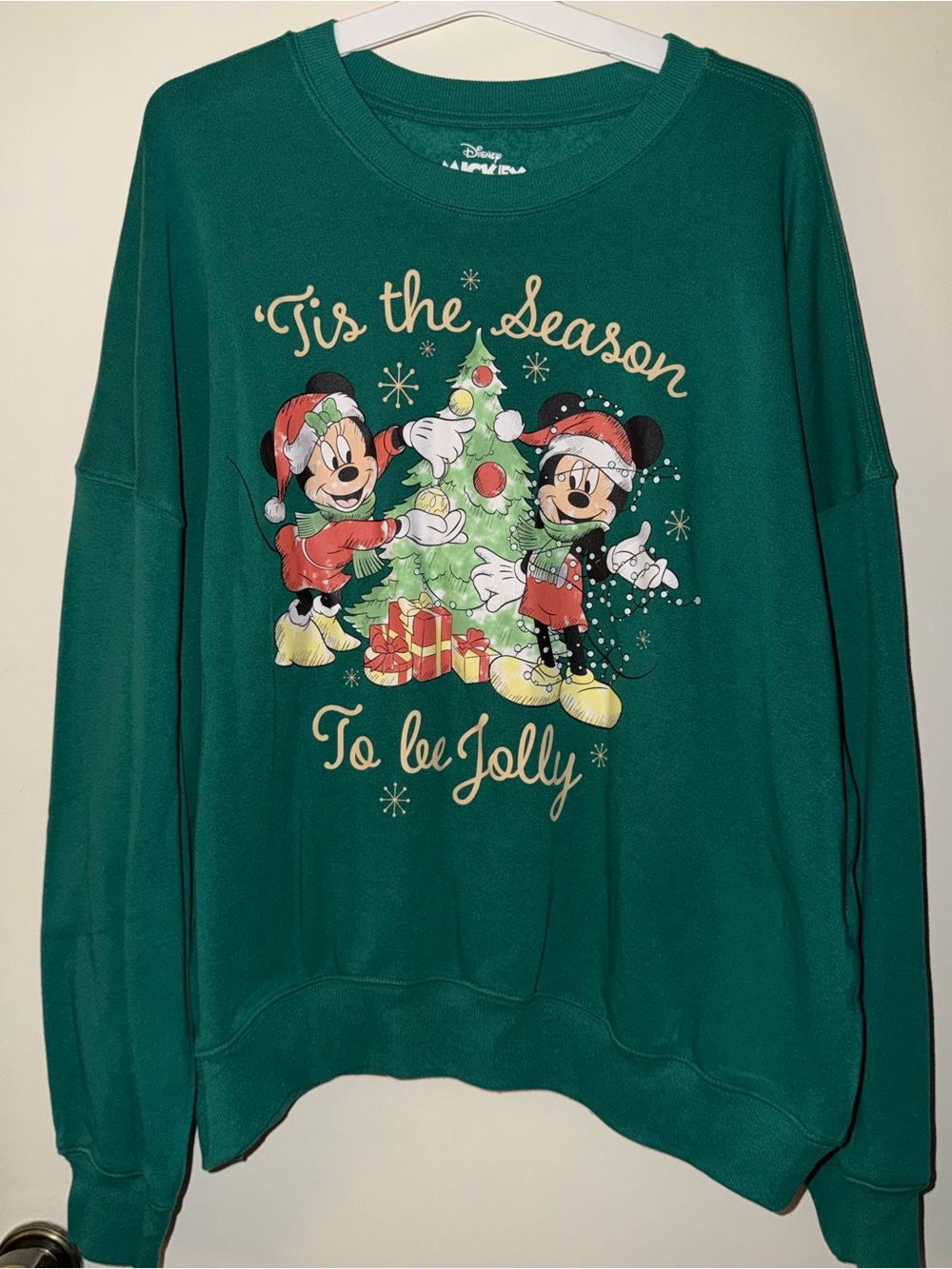 Vintage Disney 'Tis the Season Mickey & Minnie Holiday Sweatshirt